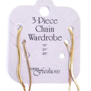 NEW Vintage Two Fashion Chains Gold Tone from Roman Fashions Y2K Style 90s